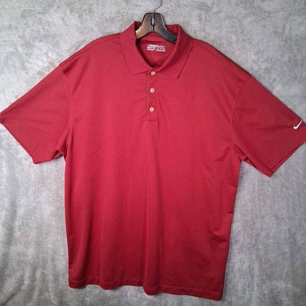 Nike Golf Polo Shirt Mens Size 2XL Burgundy Stretchable Breathable Performance